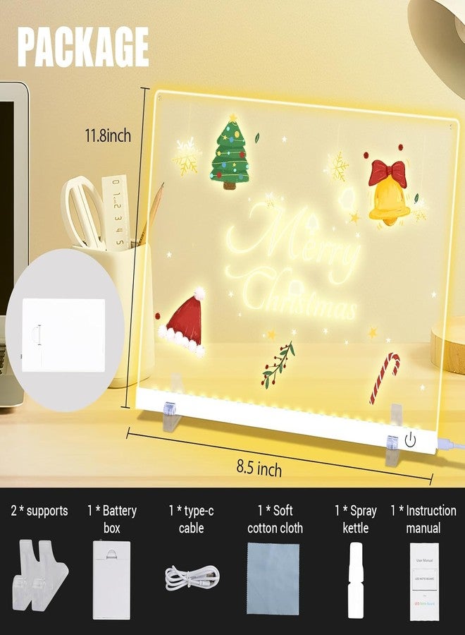 أرفانا لوحة رسم LED مقاس 11.8 × 8.5 بوصة مع 12 قلم تلوين وإضاءة قابلة للتعديل، لوحة أكريليك قابلة للمسح الجاف مع إضاءة LED، مصباح ليلي قابل للكتابة، محمولة وقابلة لإعادة الاستخدام للمنزل والأطفال والديكور والإبداع - Image 2